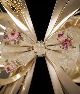 The original cotton flower pattern bow tie
