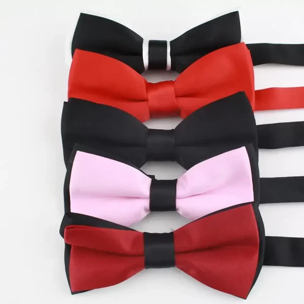 2024 Bow Ties for Men Handmade Casual Party Self Tie Bowties Solid Noeud Papillon Slim Wedding Kids Bow Tie