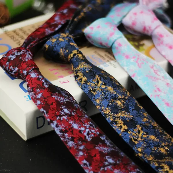brand new packaging camouflage color tie 100% polyester fabric woven school neckties paisley ties for men with 4 color