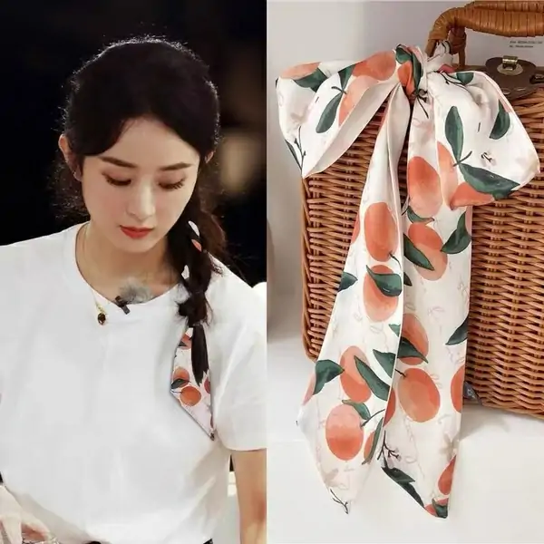 brand-new women's scrunchie ribbon hair bands bow scarf