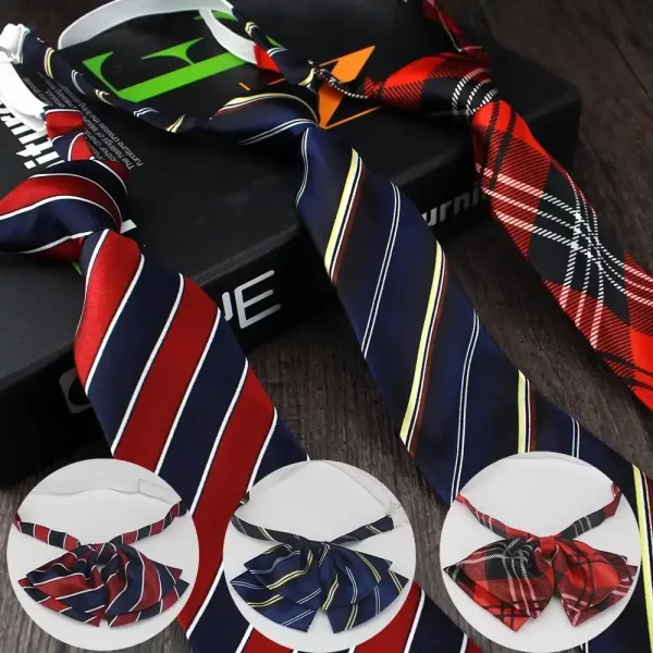 Children's Handmade Fashion Student School Uniform necktie Bow Tie set