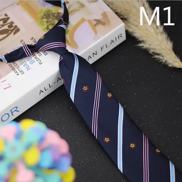 Woven School uniform zipper tie with logo for sale