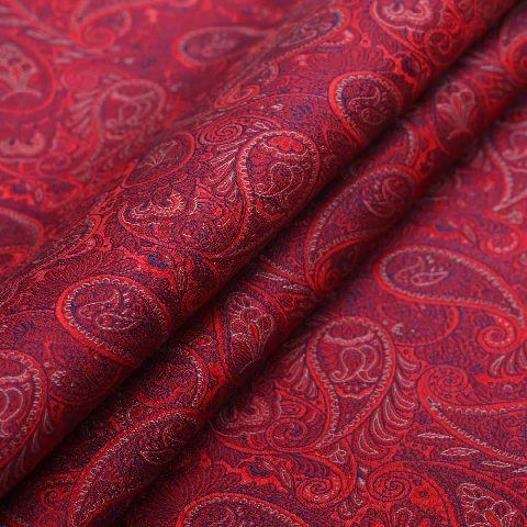Paisley Designer Woven Jacquard Brocade Lurex Necktie Garment Dress Fabric