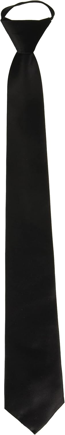 Vesuvio Napoli PreTied Men's Necktie Solid Color Mens Adjustable Zipper Neck Tie