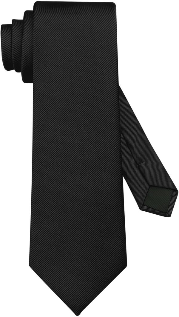 Men's Ties Solid Color Formal Neckties 3.15" (8CM) Black Ties For Men