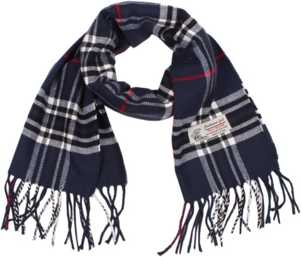 TZ Promise Tartan Plaid Cashmere Feel Classic Soft Luxurious Winter Scarf For Men Women