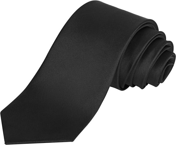 Men's Ties Solid Pure Color 3.15" (8CM) Necktie Black Ties For Men