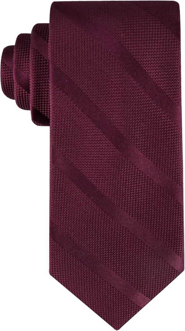 Tommy Hilfiger Men's Classic Solid Textured Stripe Tie